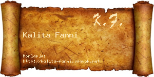 Kalita Fanni névjegykártya